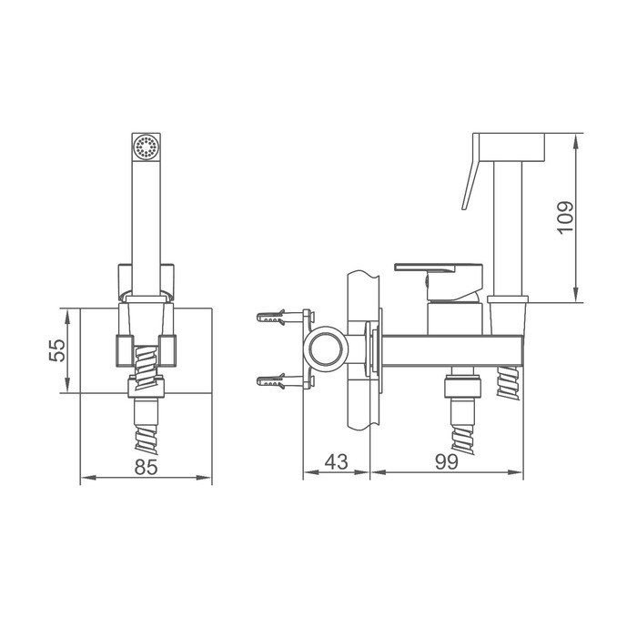 smesitel-dlja-bide-accoona-a3290f-4-s-gigienicheskim-dushem-nastennyj-chernyj-9410022-9 Смеситель для биде Accoona A3290F-4, с гигиеническим душем, настенный, черный — изображение 10