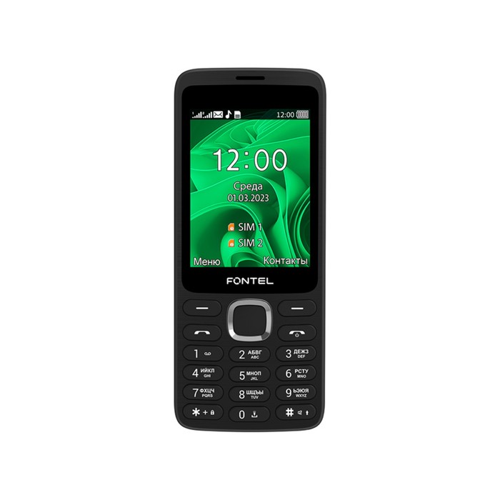 Сотовый телефон Fontel FP280, 2.8&quot;, 2 sim, microSD, 1450 мАч, чёрный