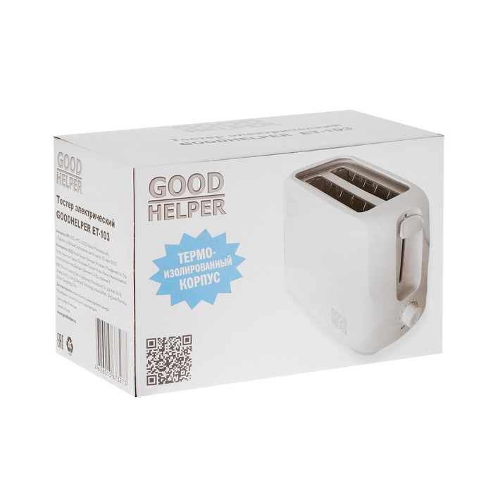 toster-goodhelper-et-103-750-vt-6-rezhimov-2-tosta-belyj-10255545-6 Тостер GOODHELPER ET-103, 750 Вт, 6 режимов, 2 тоста, белый — изображение 7