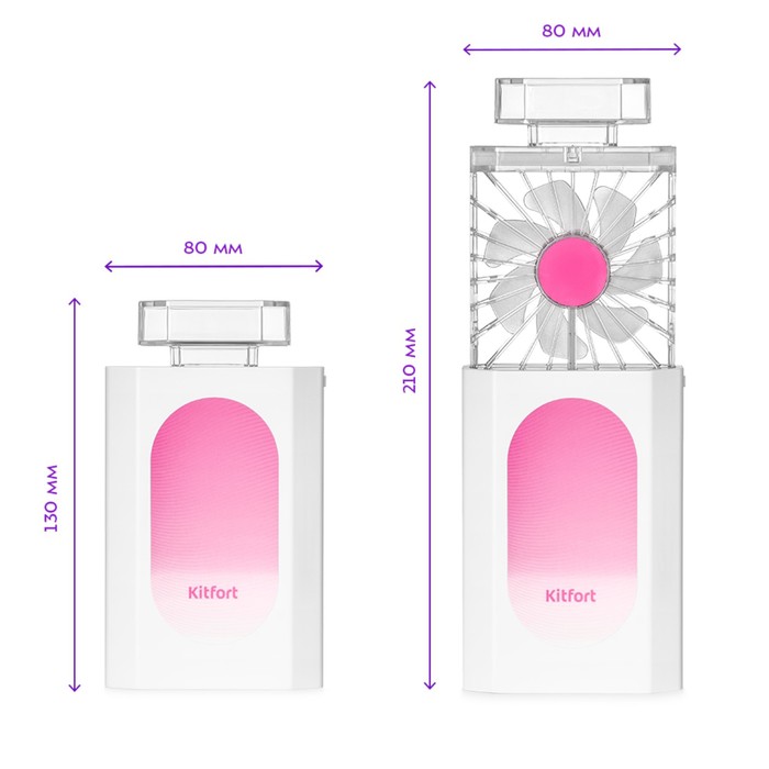 ventiljator-kitfort-kt-406-1-nastolnyj-2.1-vt-1-rezhim-belo-rozovyj-7778877-1 Вентилятор Kitfort КТ-406-1, настольный, 2.1 Вт, 1 режим, бело-розовый — изображение 2