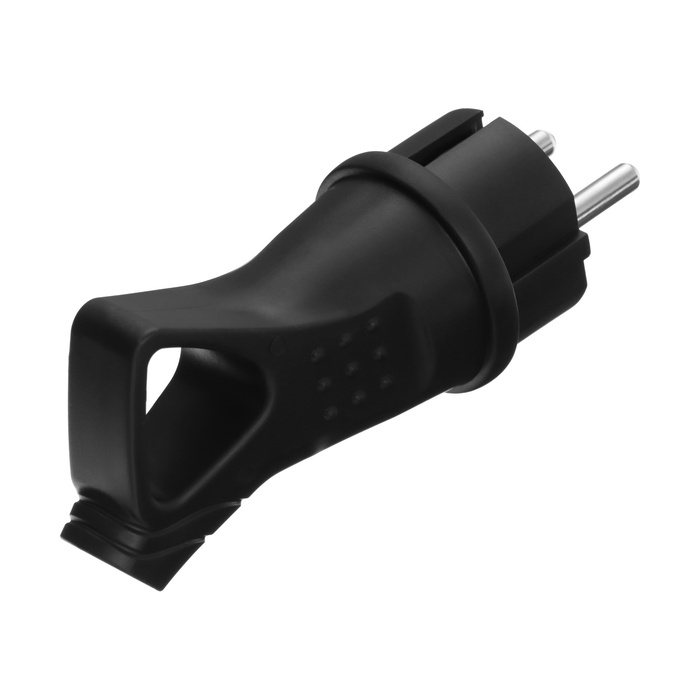 vilka-uglovaja-s-kolcom-16a-s-zk-220-v-kauchuk-chernaja-10698437-1 Вилка угловая с кольцом, 16А, с з/к, 220 В, каучук, черная — изображение 2