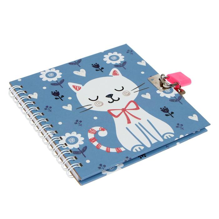 zapisnaja-knizhka-podarochnaja-format-a6-45-listov-na-zamke-na-grebne-linija-ampquotkotikiampquot-miks-6897375-2 Записная книжка подарочная формат А6+, 45 листов, на замке, на гребне, линия, "Котики", МИКС — изображение 3