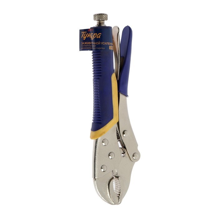zazhim-ruchnoj-tundra-usilennyj-polukruglyj-zahvat-s-fiksatorom-2k-rukojatki-250-mm-7398557-4 Зажим ручной ТУНДРА, усиленный полукруглый захват, с фиксатором, 2К рукоятки, 250 мм — изображение 5