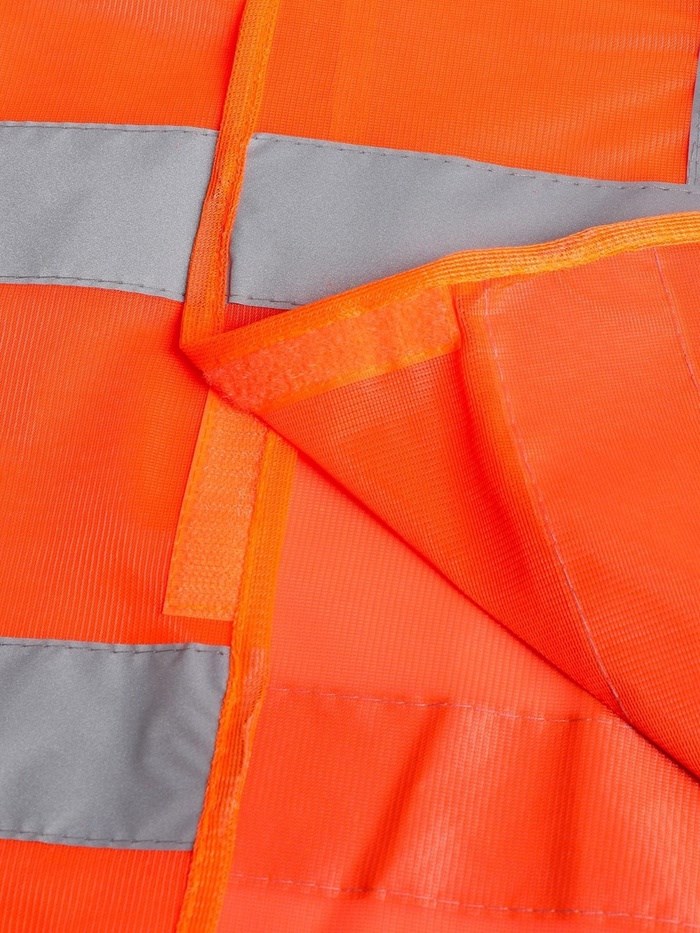 zhilet-signalnyj-svetootrazhajushhij-oranzhevyj-3-klass-razmer-66amp21556-sm-60gm2-3628610-5 Жилет сигнальный, светоотражающий, оранжевый, 3 класс, размер 66×56 см, 60г/м2 — изображение 6