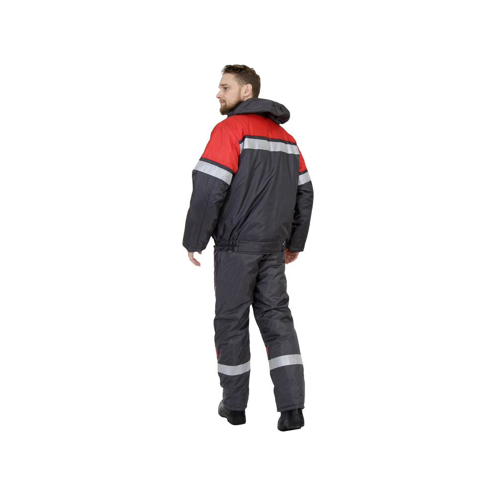 tdfort.ru_tel-8-812-6066060__11912_1 Костюм рабочий Орбита утепленный, куртка+полукомбинезон, серый+красный — изображение 2