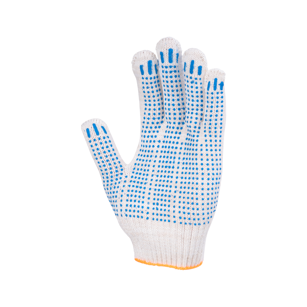 tdfort.ru_tel-8-812-6066060__12498_1 Перчатки х/б с ПВХ, 60гр, 10 класс, точка, арт. 12498, белые — изображение 2