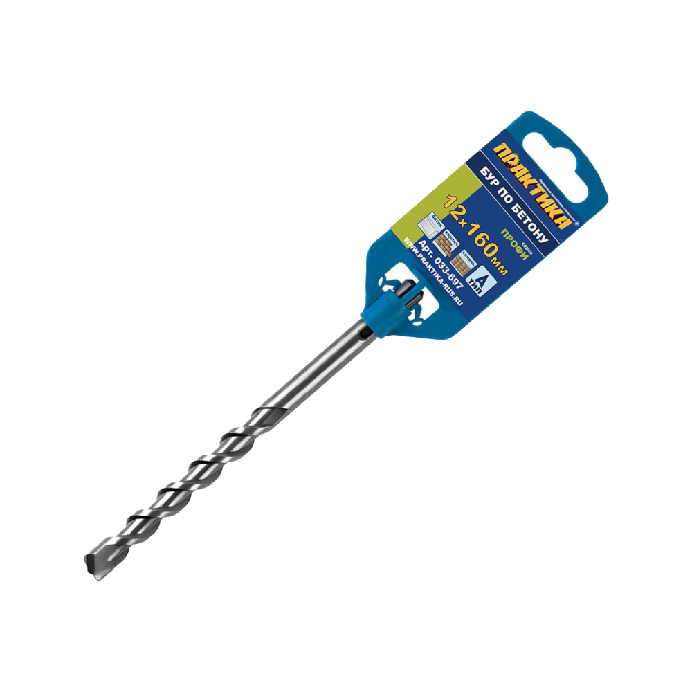Бур SDS-plus по бетону 12 х 160 мм, Практика 033-697 Профи
