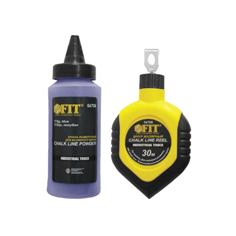 Шнур малярный отбойный 30 м + краска разметочная 115 г, Fit 04708